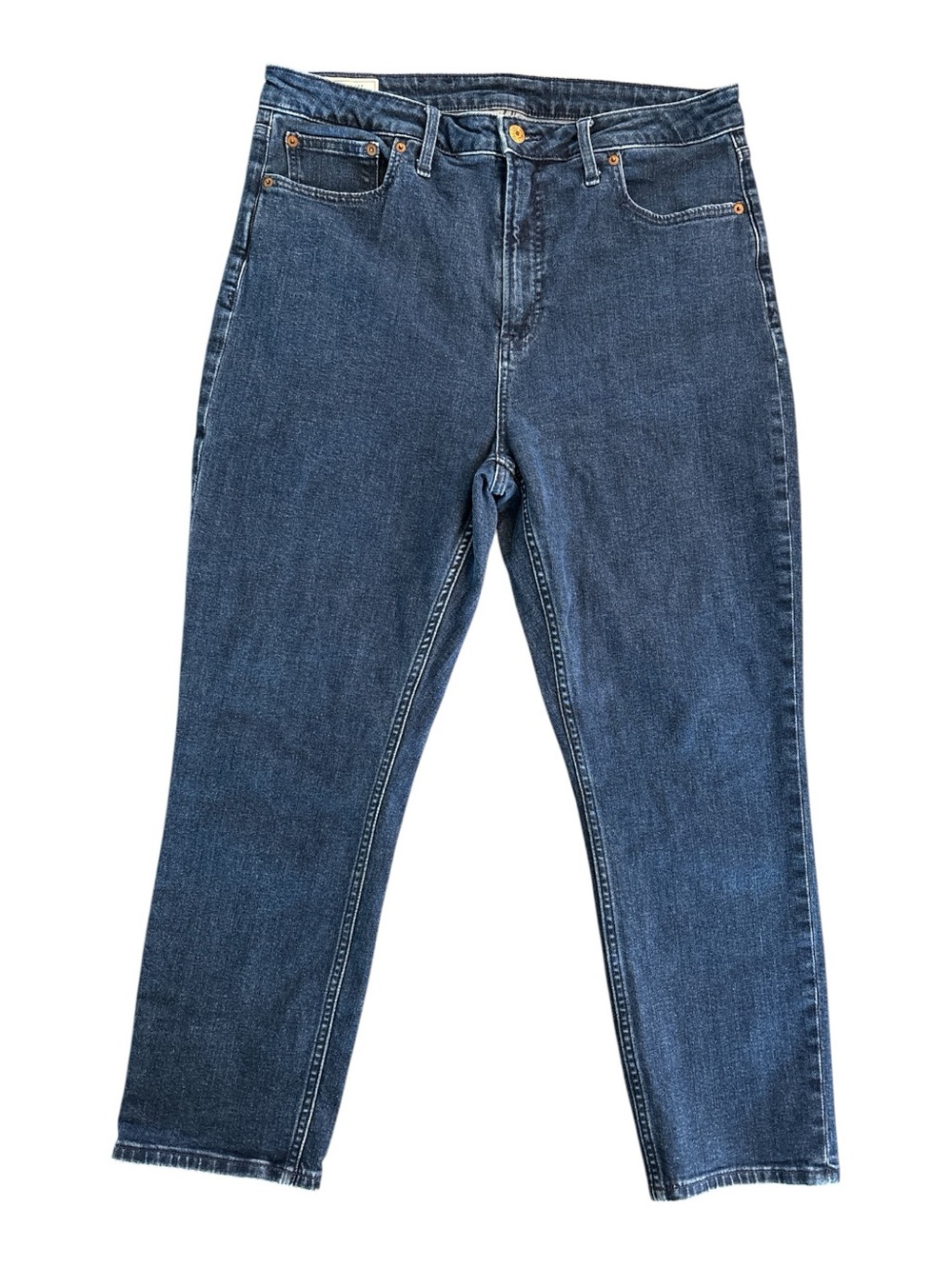 GAP Women's Straight-Leg Dark Blue Denim Jeans